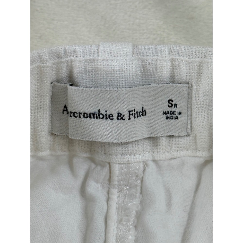 Abercrombie Fitch Womens S White Linen Blend Wide Leg Pants Coastal Minimalist - Picture 4 of 9